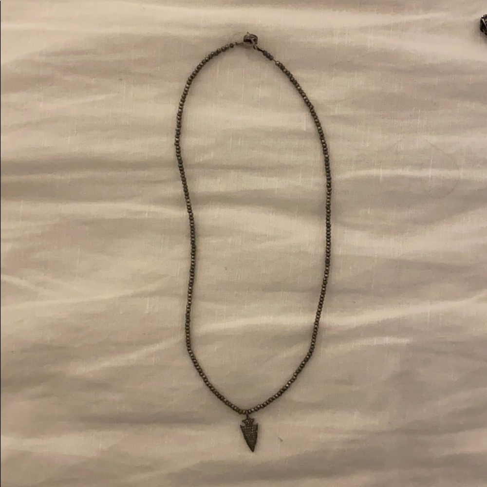 Pave arrow necklace